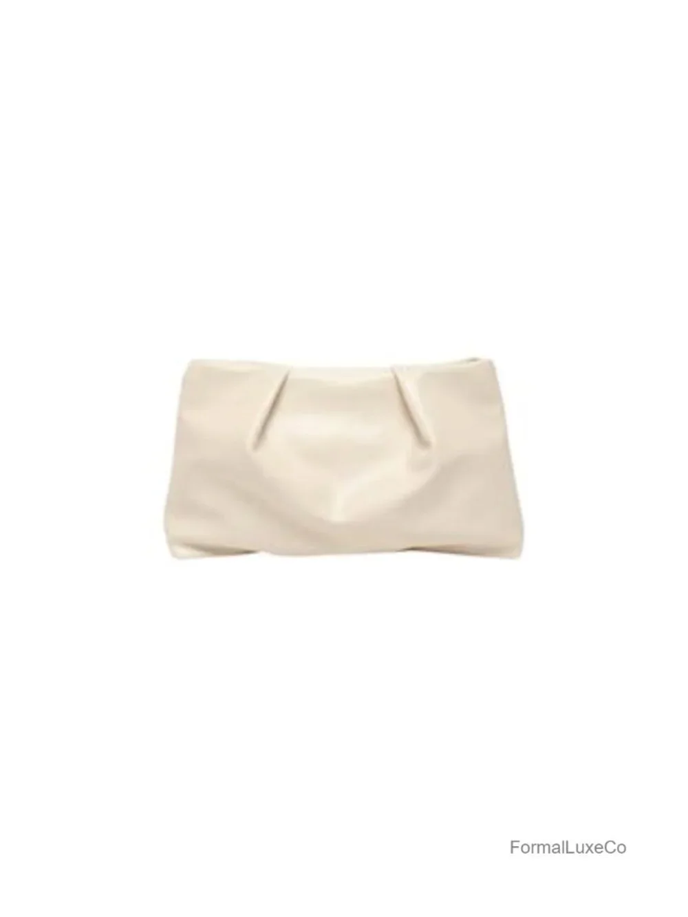 PU Leather Clutch Purse Small Ruched Handbag Zipper Top Closure Compact
